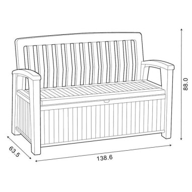 Keter Patio Bench panchina baule cassapanca esterno in resina