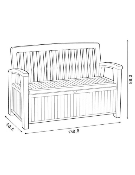Keter Patio Bench panchina baule cassapanca esterno in resina