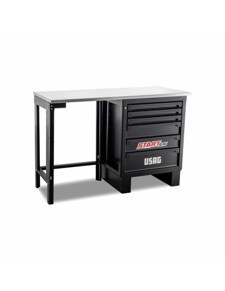 USAG 516 SA/BC1A Banco Lavoro Cassettiera Montante Pianale Acciaio Arredamento