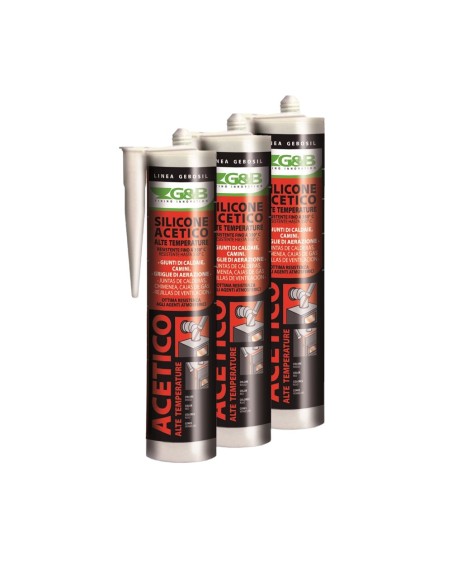 SILICONE ACETICO RESISTENTE ALTE TEMPERATURE G&B 310ml ROSSO