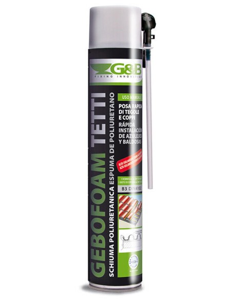 SCHIUMA POLIURETANICA GEBOFOAM TETTI G&B PROFESSIONALE COLORE GRIGIO