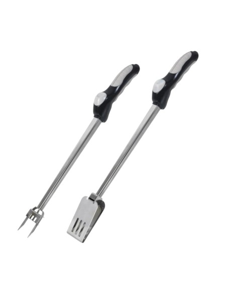 Set pinza forchettone BBQ barbecue attrezzi per grigliata da cucina acciaio inox