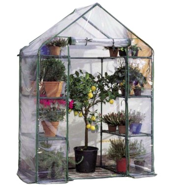 Serra da Balcone Giardino Terrazza Optima Acciaio 8 Ripiani Telo PVC E Cerniera
