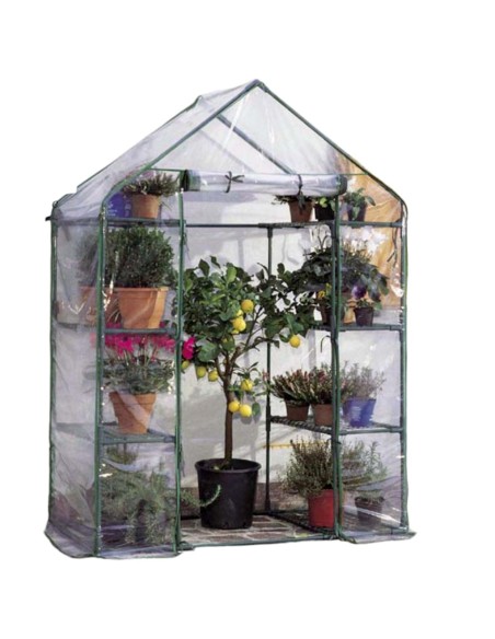 Serra da Balcone Giardino Terrazza Optima Acciaio 8 Ripiani Telo PVC E Cerniera