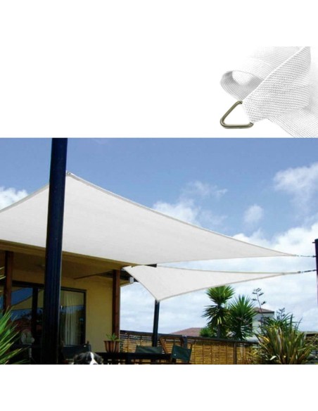 Vela ombreggiante ombra triangolare Colore Bianco 5x5x5 o 3,6x3,6x3,6 m