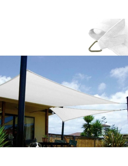 Tenda telo vela ombreggiante ombra quadrata Colore Bianco 5x5 o 3,6x3,6