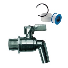 Rubinetto a sfera in acciaio inox maschio 3/4 contenitore fusto bidone olio vino