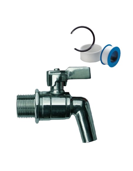 Rubinetto a sfera in acciaio inox maschio 3/4 contenitore fusto bidone olio vino
