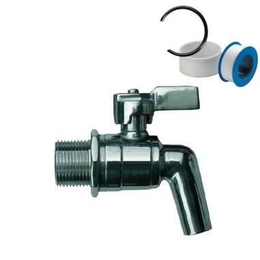 Rubinetto a sfera in acciaio inox maschio 1/2 contenitore fusto bidone olio vino
