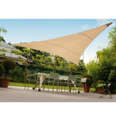 Tenda da sole telo ombreggiante vela Triangolare Ecrù Beige 5 x 5 x 5 m