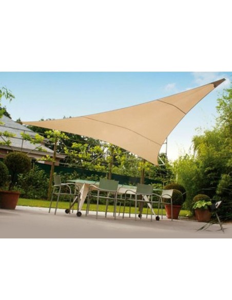 Tenda da sole telo ombreggiante vela Triangolare Ecrù Beige 5 x 5 x 5 m