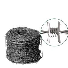 ROTOLO FILO SPINATO PESANTE 2 FILI 4 PUNTE 2,2 mm RECINTO ANIMALI