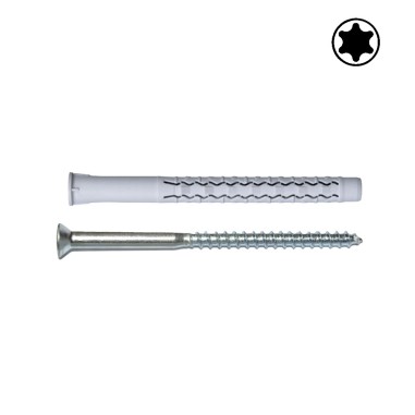 Tasselli G&B GX-L Nylon vite testa piana svasata taglio TORX Vari formati