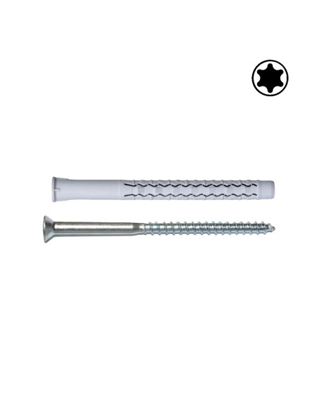 Tasselli G&B GX-L Nylon vite testa piana svasata taglio TORX Vari formati