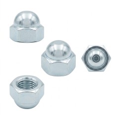 Dado Cieco Calotta Sferica DIN 1587 Passo Grosso Cl.6/8 Zincato Bianco M4-M20