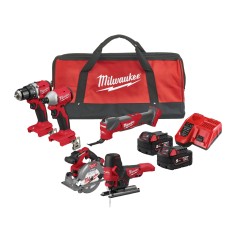 Milwaukee M18 BLCPP5A Kit 5 Utensili Brushless FUEL con 2 Batterie 5Ah Borsa
