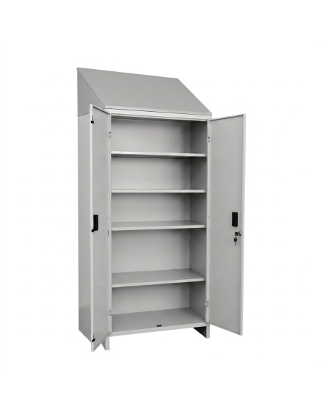 Pratiko TP800 Armadio Tuttopiani 4 Ripiani 80x40x179 cm Grigio RAL 7035 + Tetto