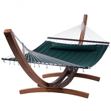 Xone Soledad Amaca da Giardino Legno di Larice 420x120x130 cm con Cuscino Imbottito