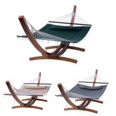 Xone Soledad Amaca da Giardino Legno di Larice 420x120x130 cm con Cuscino Imbottito