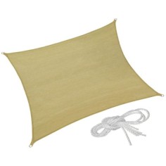 Vela Ombreggiante Praiano 3×4 m Rettangolare HDPE Ecru Resistente UV Giardino
