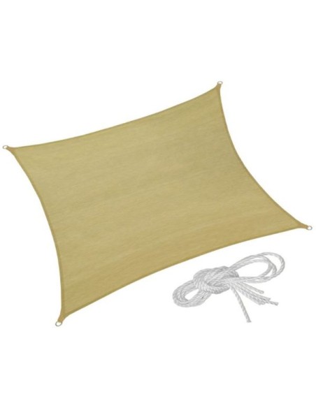 Vela Ombreggiante Praiano 3×4 m Rettangolare HDPE Ecru Resistente UV Giardino
