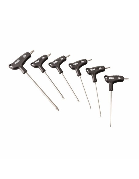 USAG 280 HXTX/SE6 Set 6 Chiavi Maschio TORX X-Grip Impugnatura Bimateriale
