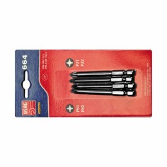 USAG 664 S4/75 Set 4 Inserti Avvitatore 1/4 PH PZ 75mm Blister Professionale