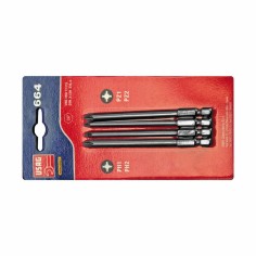 USAG 664 S4/100 Set 4 Inserti Avvitatore 1/4 PH PZ 100mm Blister Professionale