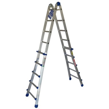 SCALA TELESCOPICA TRASFORMABILE MARCHETTI EQU55 10+10 4,90 MT 9 GRADINI