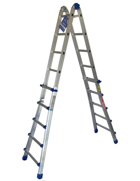 SCALA TELESCOPICA TRASFORMABILE MARCHETTI EQU55 10+10 4,90 MT 9 GRADINI