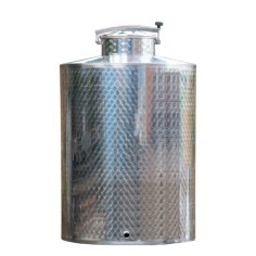 Serbatoio botte acciaio INOX fondo piano ermetico 500 lt con rubinetto