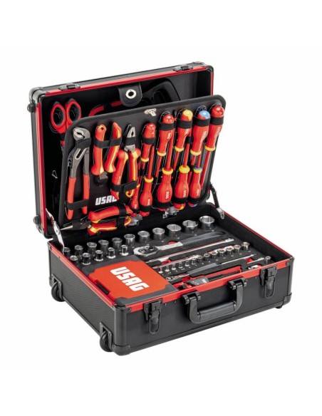 USAG 002 TME Valigia Trolley Assortimento Elettrotecnica 181 Pezzi