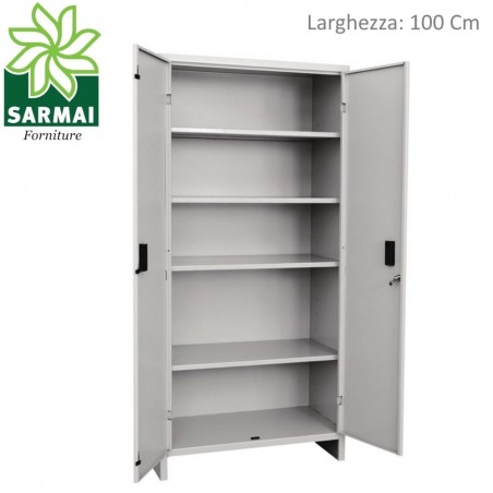 ARMADIO ARMADIETTO TUTTO PIANI 4 RIPIANI MENSOLE 100x40x H179 METALLO TUTTOPIANI