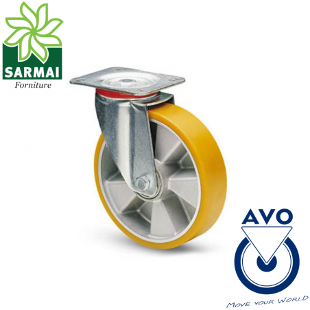 RUOTA AVO 37 200x50 SUPPORTO GIREVOLE RIVESTIMENTO IN POLIURETANO