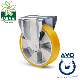 RUOTA AVO 37A 160X50 SUPPORTO FISSO IN ACCIAIO RIVESTIMENTO IN POLIURETANO