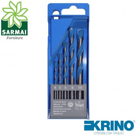 KRINO MULTIK Serie assortimento 5 punte multimateriale legno metallo cemento pvc