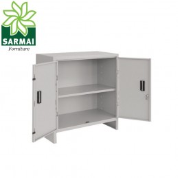 ARMADIO ARMADIETTO BASSO METALLO MINI 60X40 CM CON PIANO ALTEZZA 80 CM UFFICIO