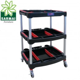 Carrello porta minuterie attrezzi per officina garage 3 ripiani 58x46x90 cm