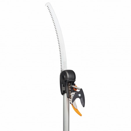 FISKARS UPX86 + SEGHETTO SEGACCIO SVETTATOIO TRONCARAMI TELESCOPICO H. 6 METRI