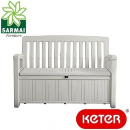 Keter Patio Bench panchina baule cassapanca esterno in resina effetto legno 260L