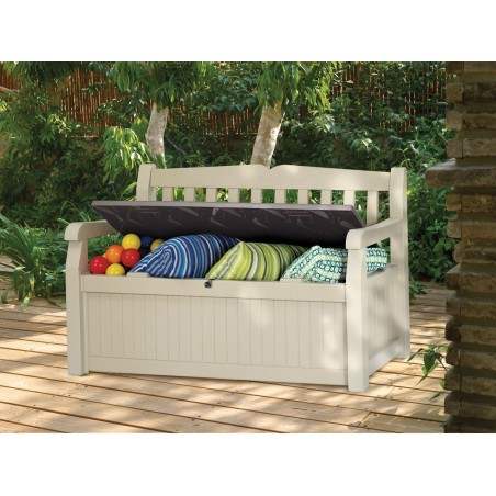 Keter Eden panchina baule cassapanca esterno in resina effetto legno 265L