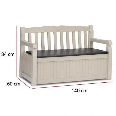 Keter Eden panchina baule cassapanca esterno in resina effetto legno 265L