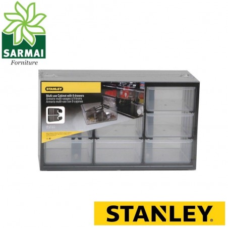 STANLEY ORGANIZER 9 SCOMPARTI CASSETTI GRANDI TRASPARENTI SENZA BLOCCO 36x15X22