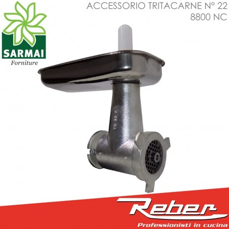 REBER OPTIONAL ACCESSORIO TRITACARNE CORTO N°22 8800 NC PER MOTORE 1200W E 600W