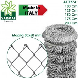 ROTOLO 25 m RETE METALLICA ZINCATA PER RECINZIONE A MAGLIA LIBERA SCIOLTA