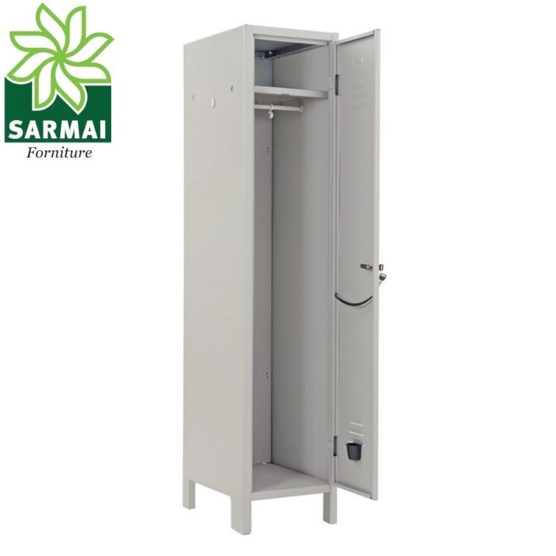 ARMADIETTO ARMADIO SPOGLIATOIO 1 ANTA 1 POSTO H179 NORMA ASL CON TETTO INCLINATO