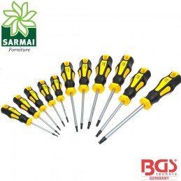 BGS 7844 set giraviti cacciaviti 11 pezzi profilo TORX punta magnetica
