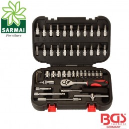 BGS 2142 cassetta cricchetto 1/4 46 pz. assortimento bussole inserti cacciaviti