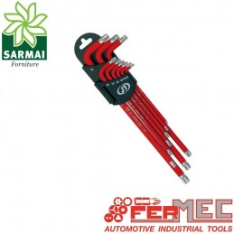 FerMec 96950 serie 9 chiavi TORX lunghe con magnete plastificate ergonomiche