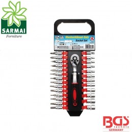 BGS 15105 Set assortimento chiavi a bussola cricchetto reversibile attacco 1/4